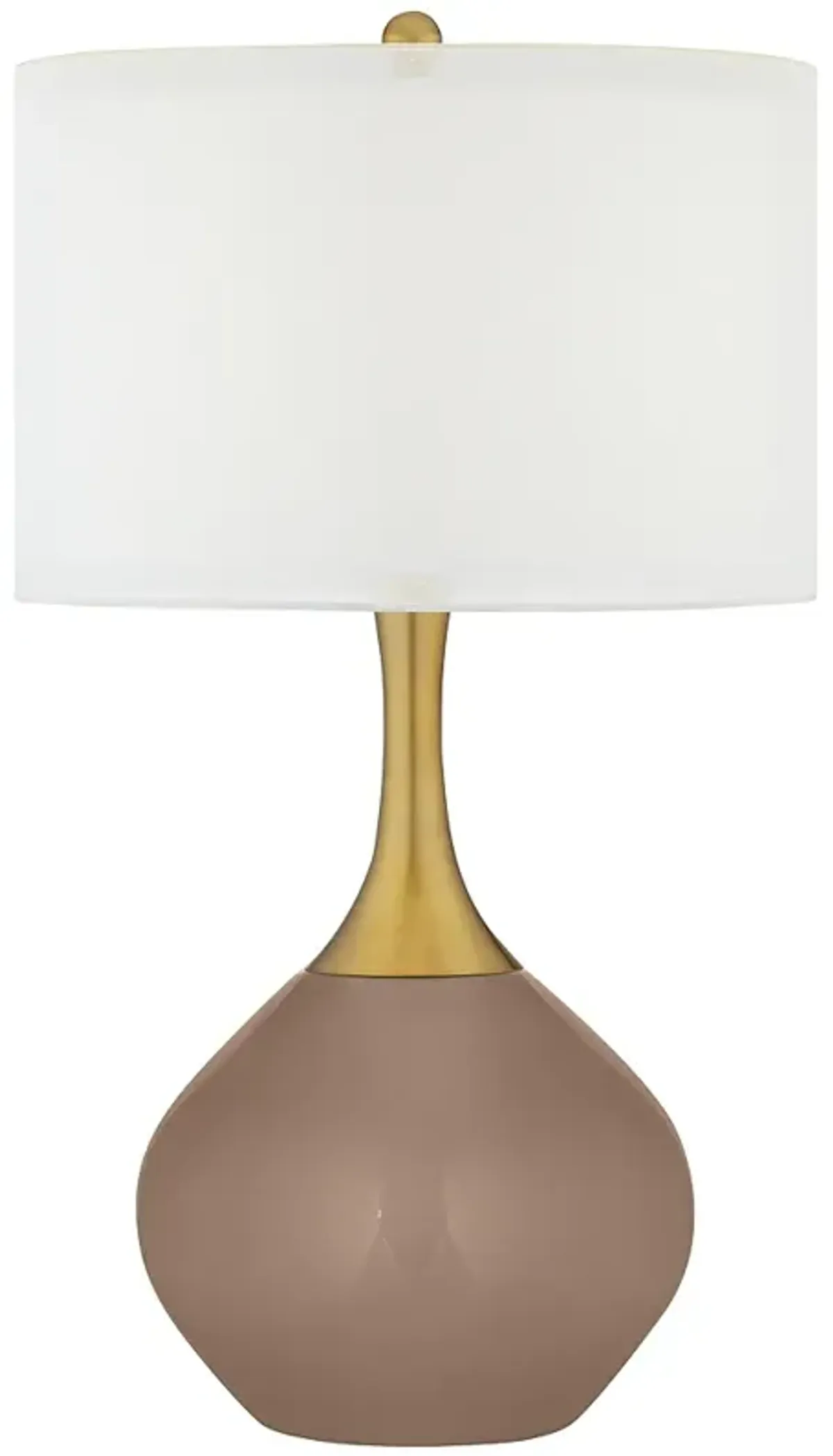 Mocha Brown Nickki Brass Modern Table Lamp