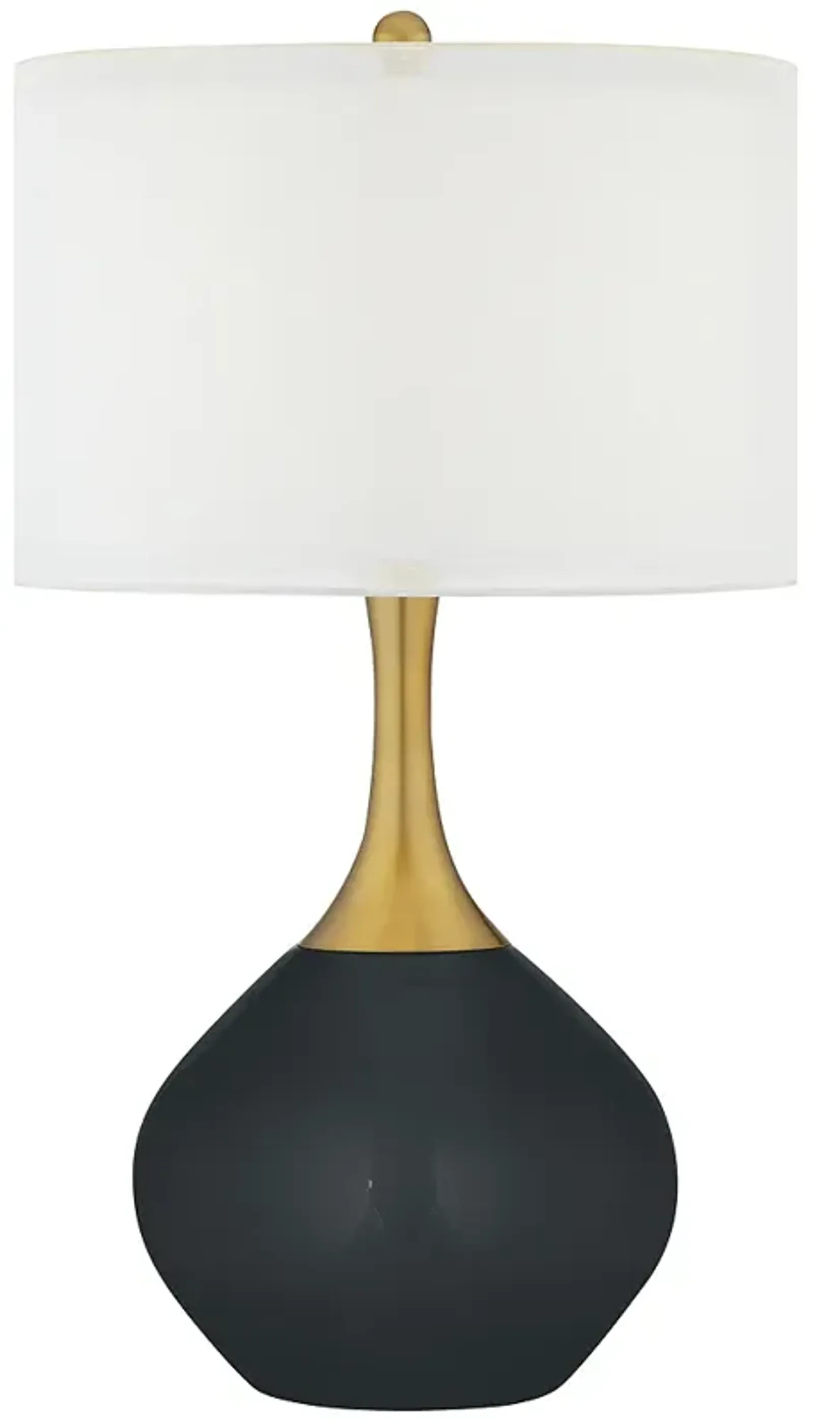 Color Plus Nickki Brass 30 1/2" Black Of Night Modern Glass Table Lamp