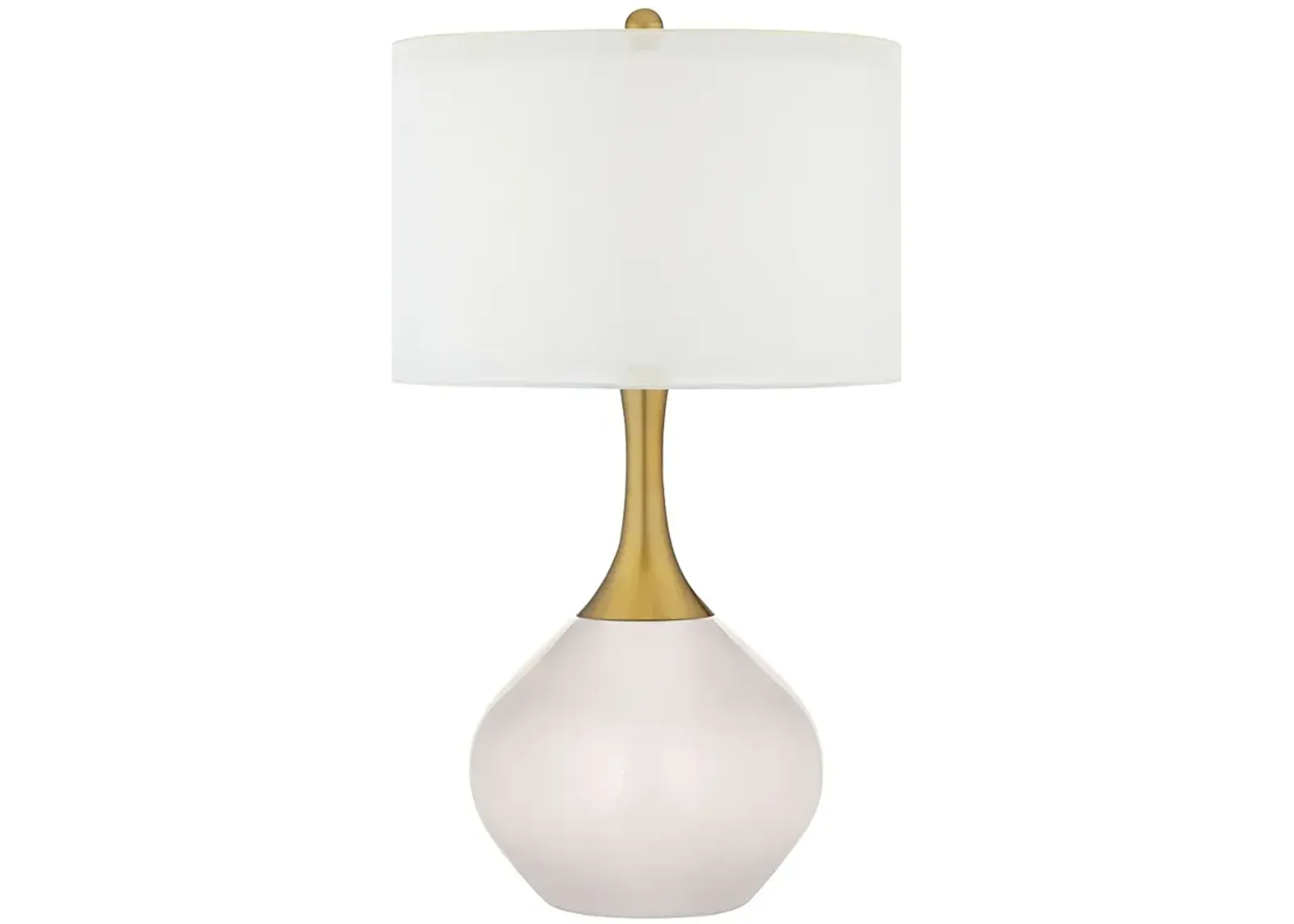 Smart White Nickki Brass Modern Table Lamp