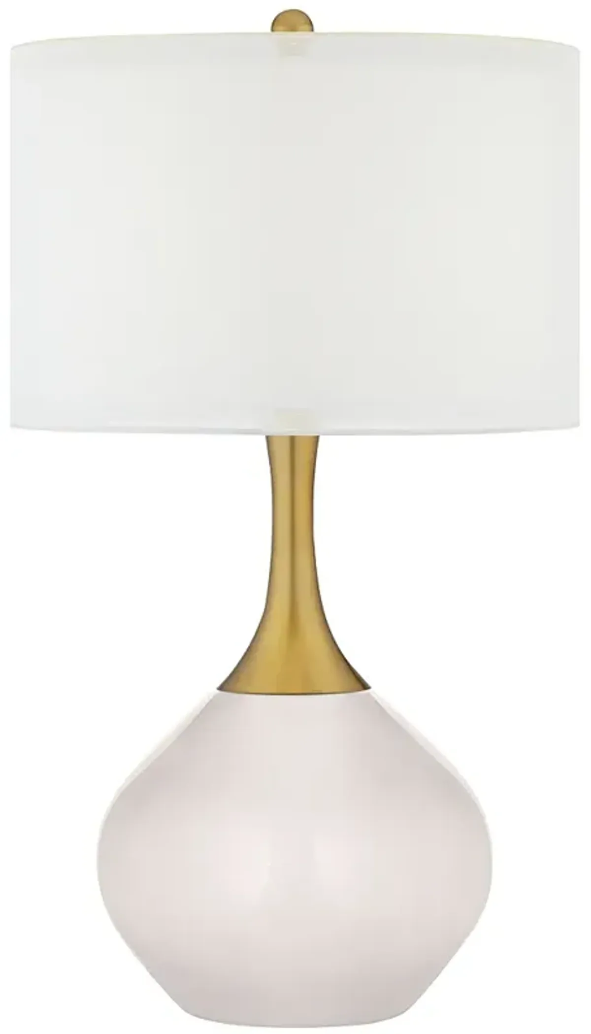 Smart White Nickki Brass Modern Table Lamp