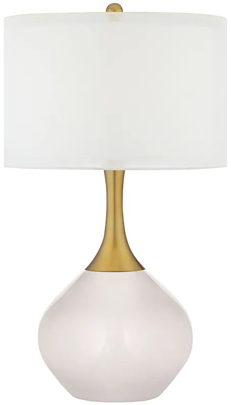 Smart White Nickki Brass Modern Table Lamp