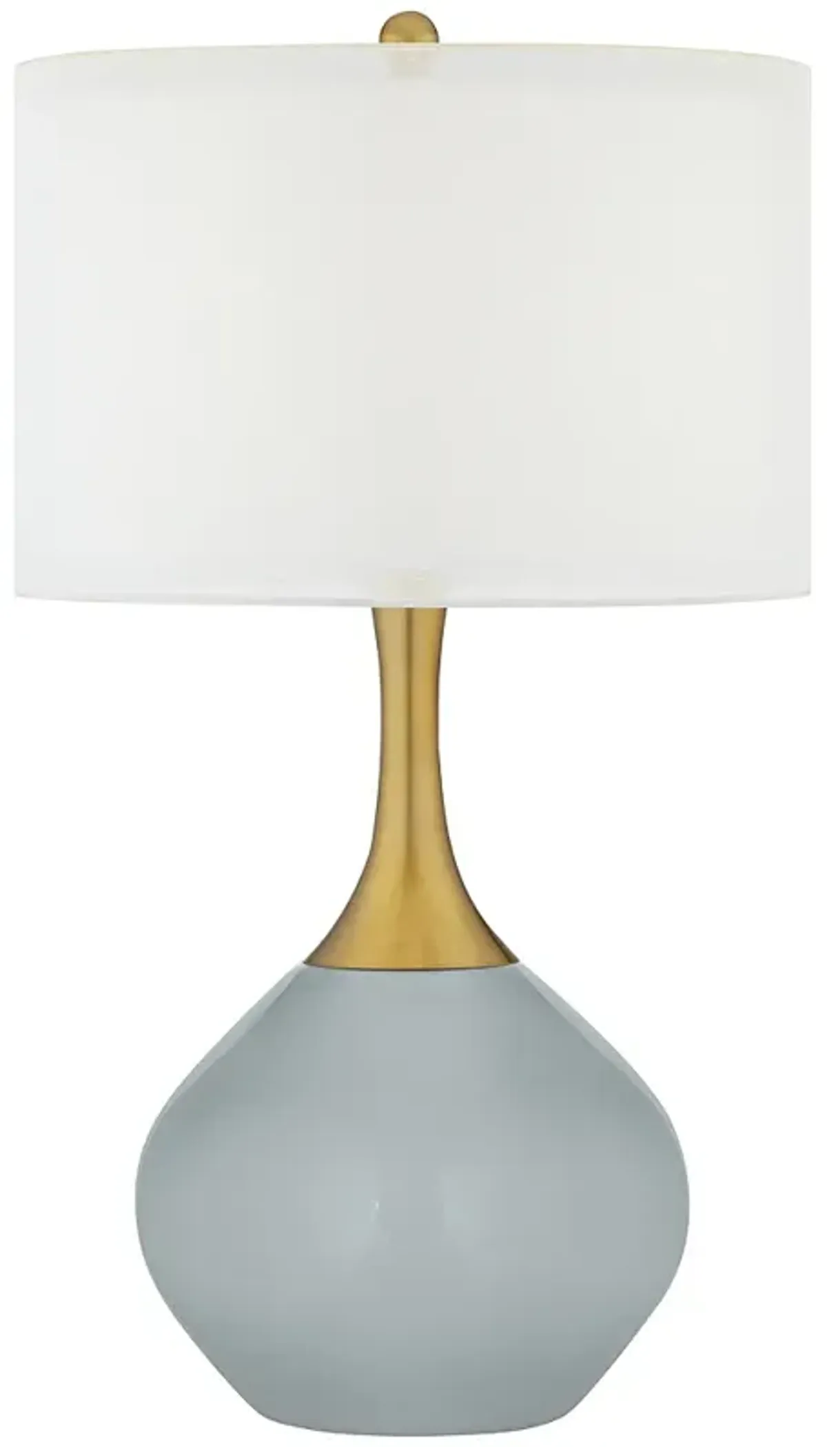 Color Plus Nickki Brass 30 1/2" Modern Uncertain Gray Table Lamp