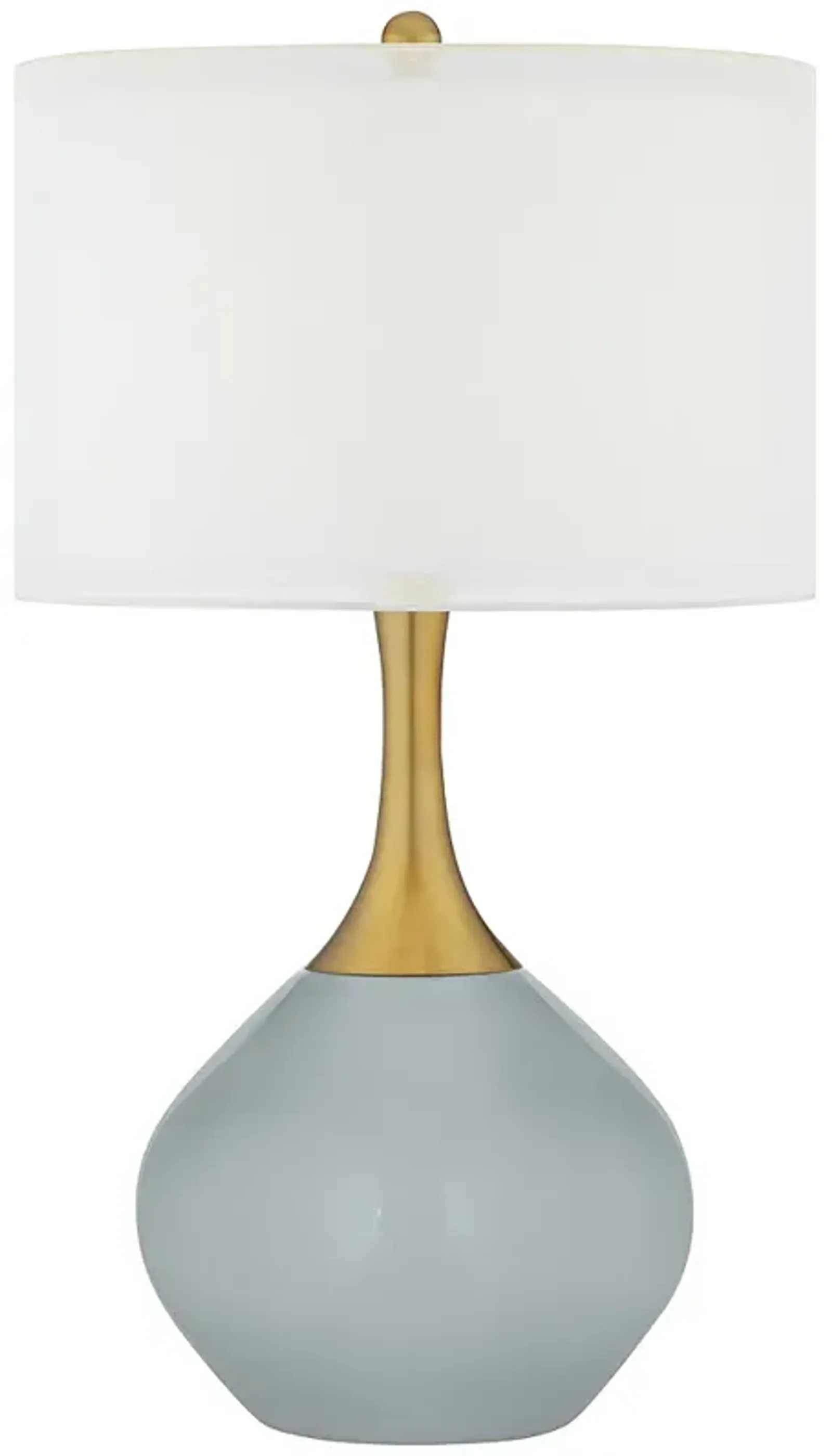 Color Plus Nickki Brass 30 1/2" Modern Uncertain Gray Table Lamp