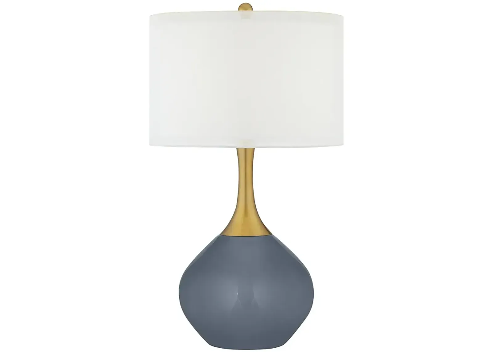 Color Plus Nickki Brass 30 1/2" Modern Granite Peak Gray Table Lamp