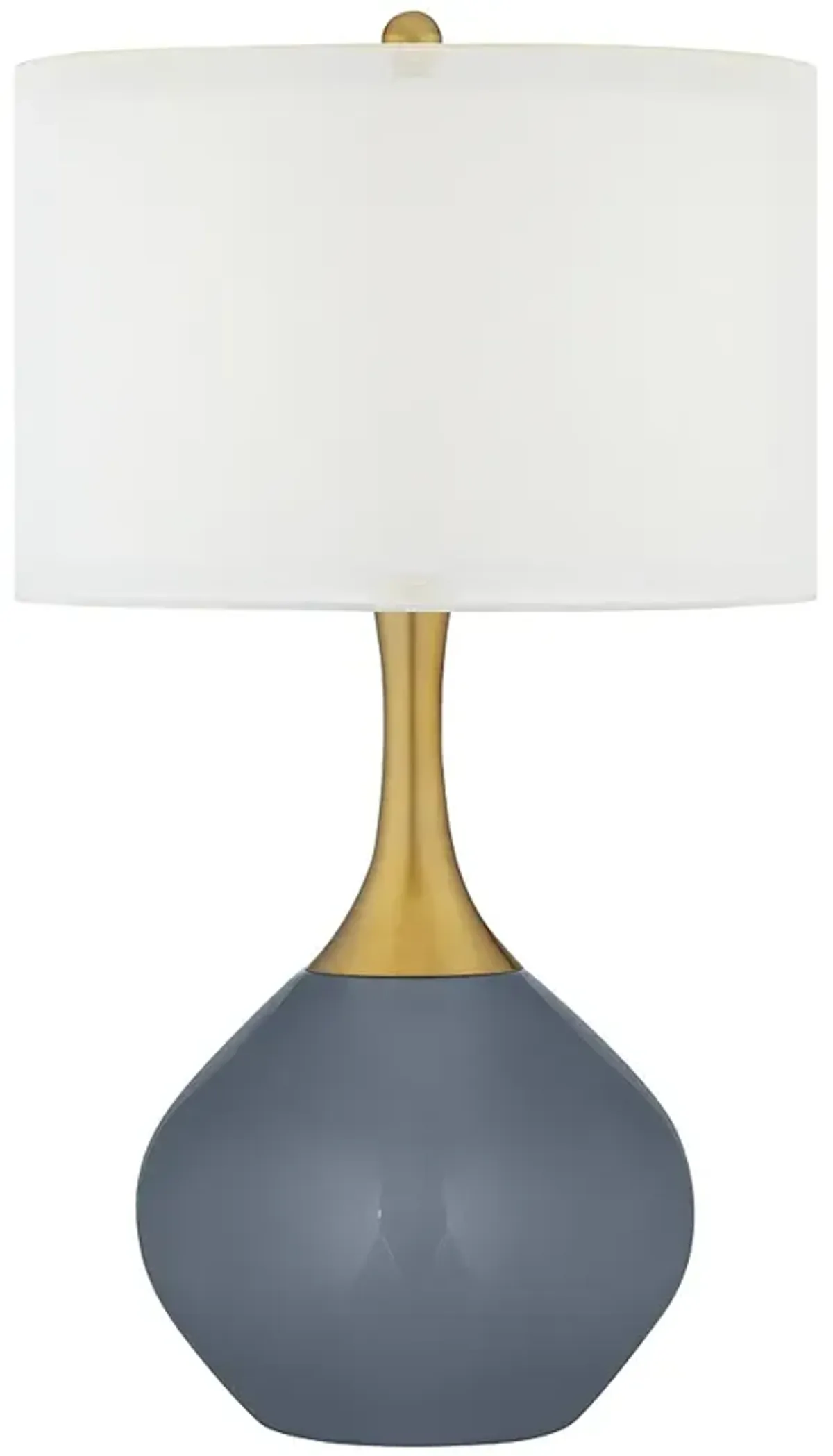 Granite Peak Gray Nickki Brass Modern Table Lamp