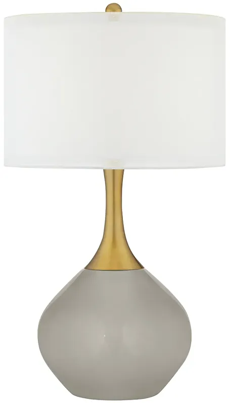 Requisite Gray Nickki Brass Modern Table Lamp