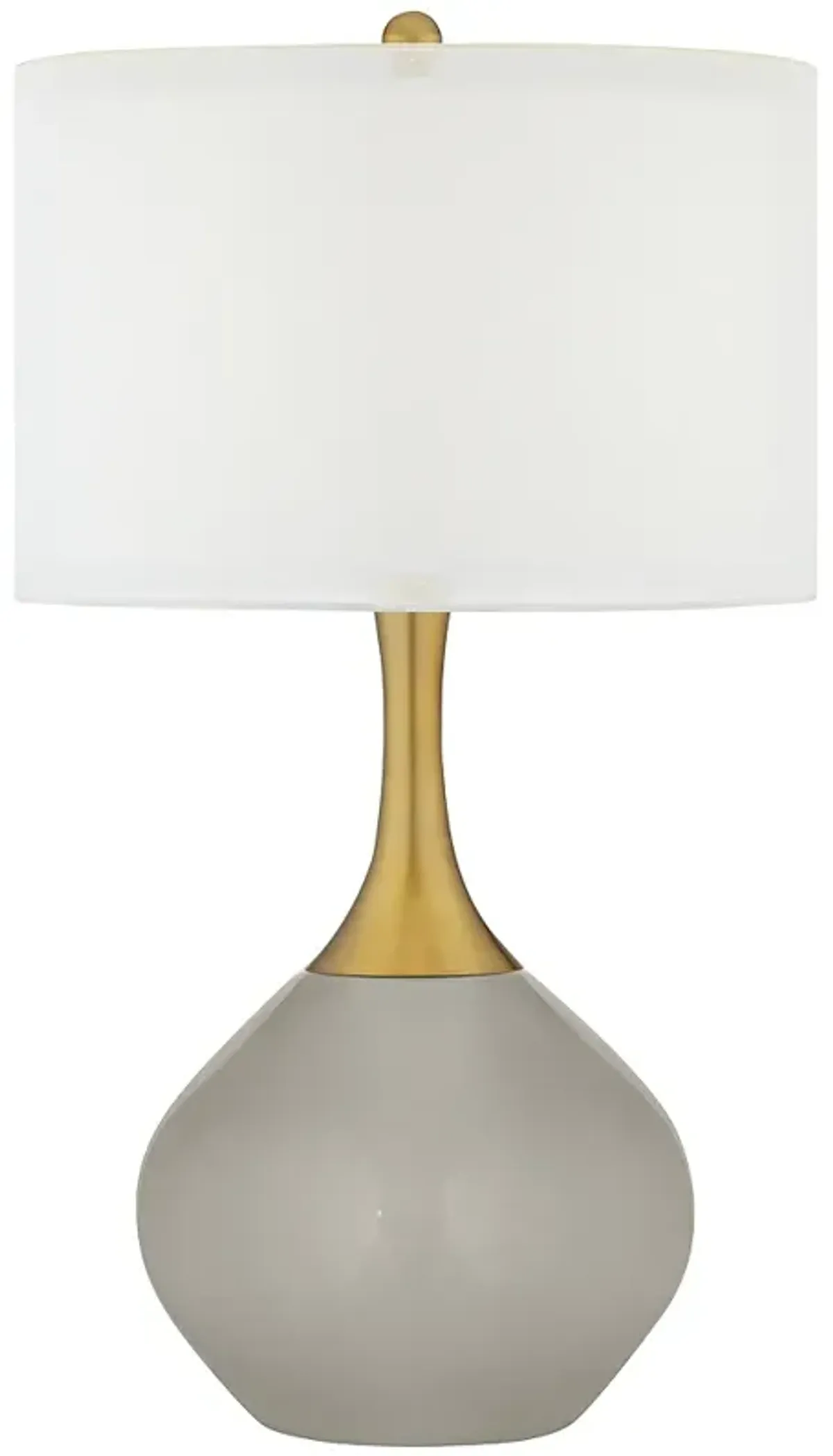 Requisite Gray Nickki Brass Modern Table Lamp