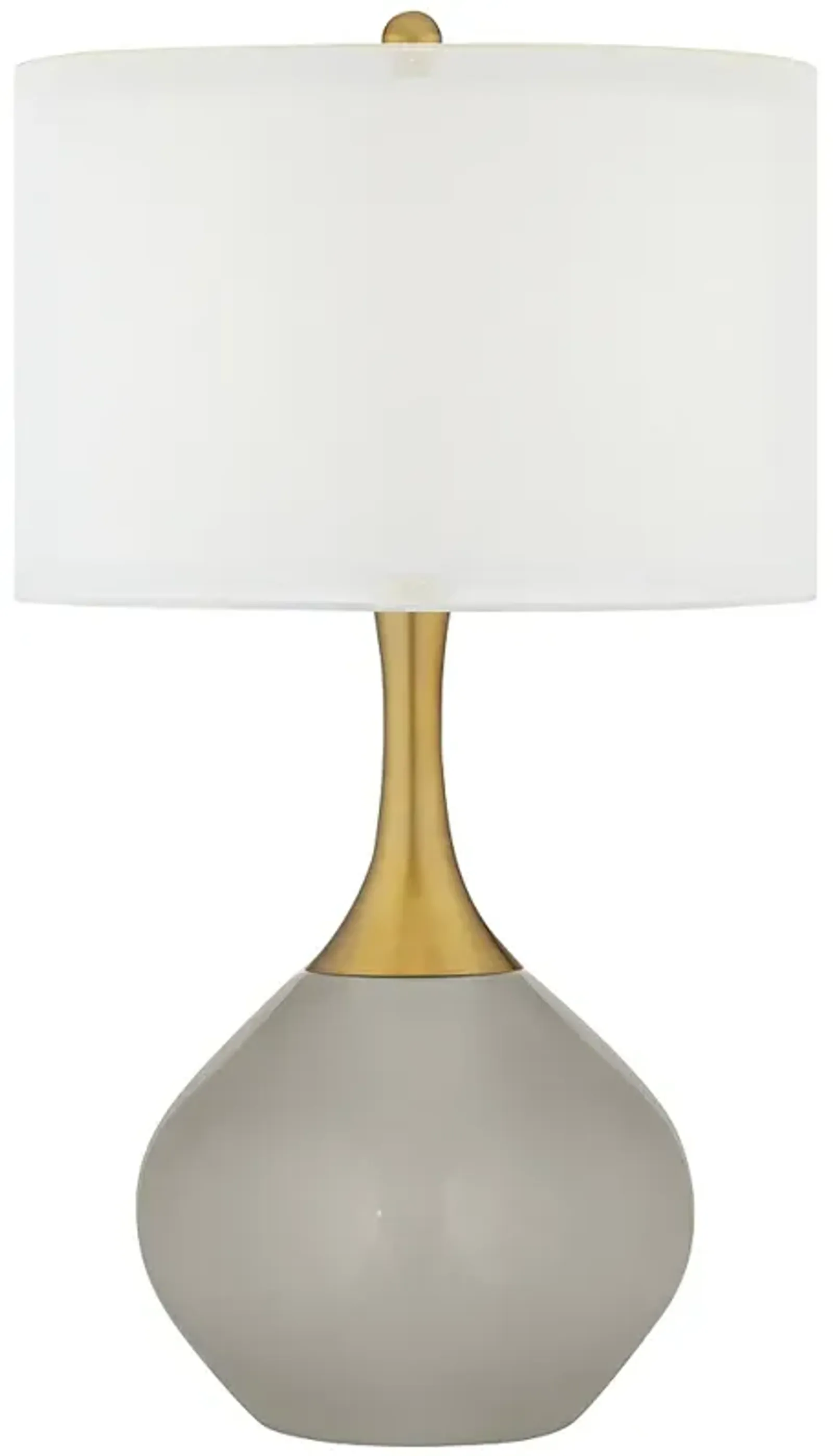 Color Plus Nickki Brass 30 1/2" High Modern Requisite Gray Table Lamp