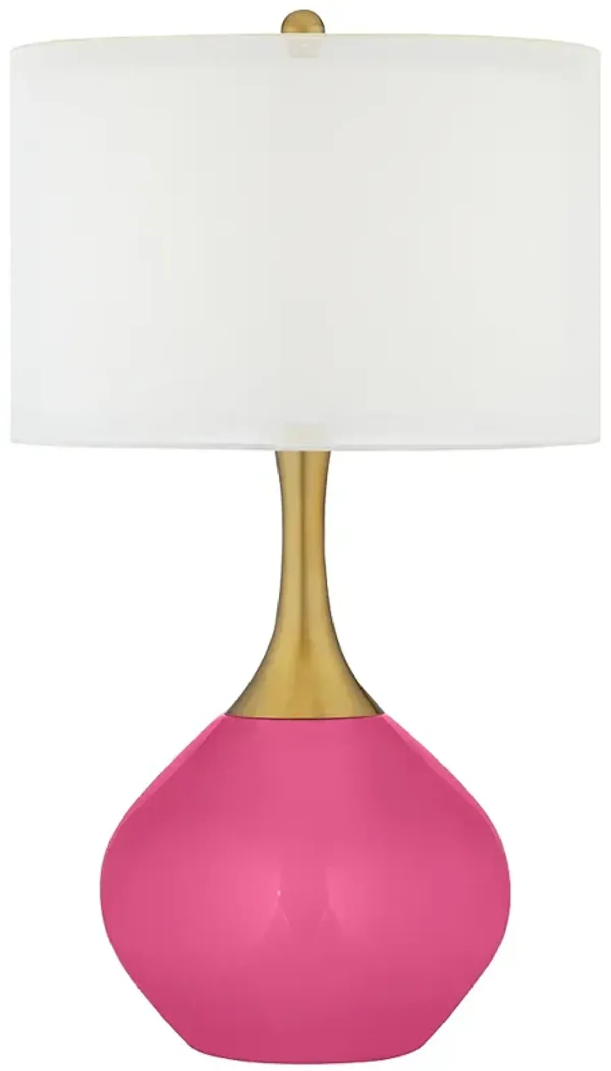 Color Plus Nickki Brass 30 1/2" Blossom Pink Modern Table Lamp