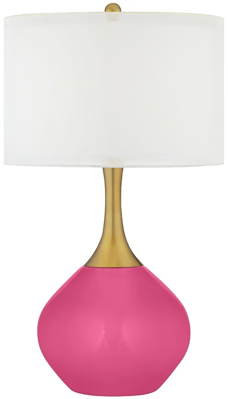 Blossom Pink Nickki Brass Modern Table Lamp
