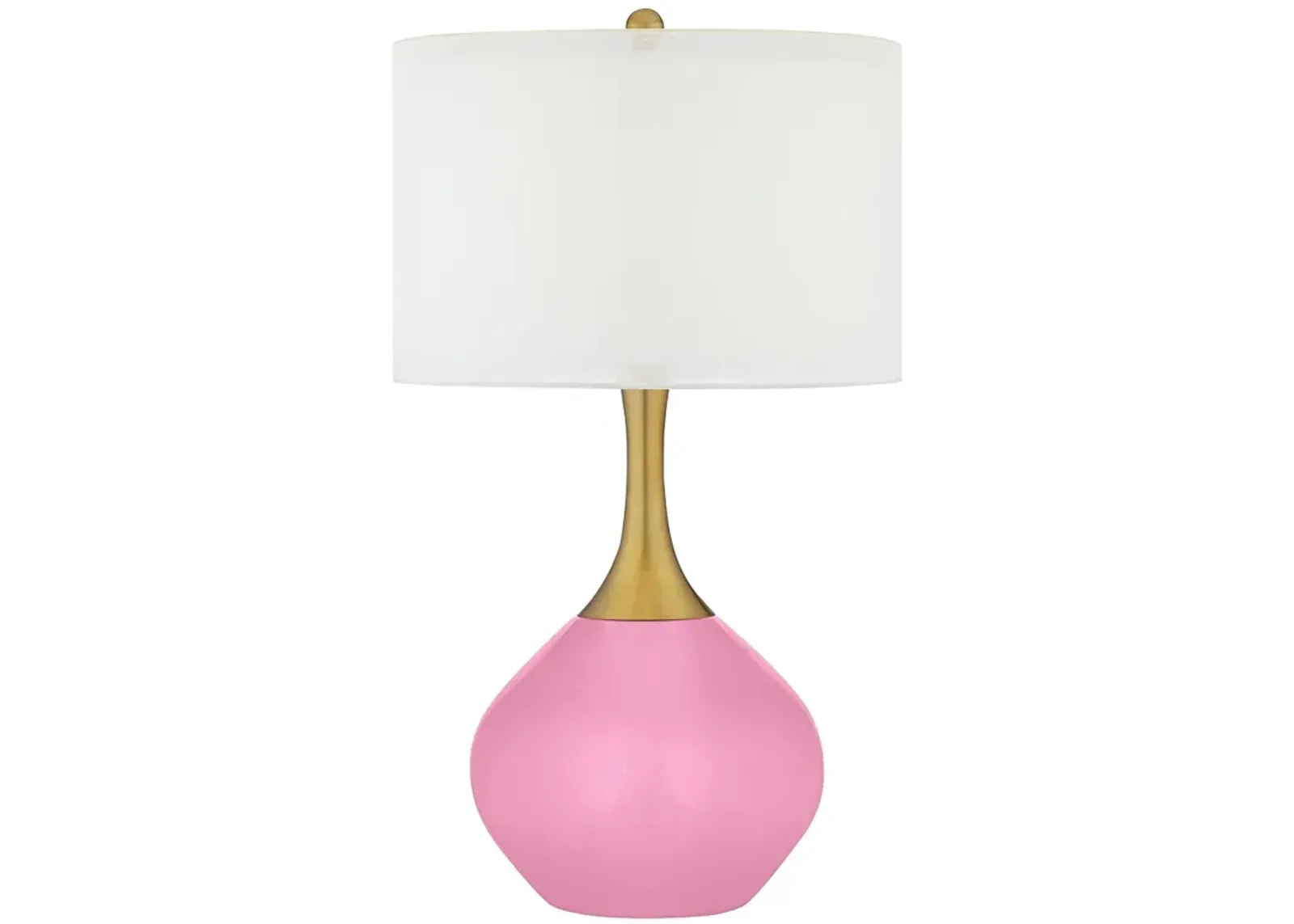 Candy Pink Nickki Brass Modern Table Lamp