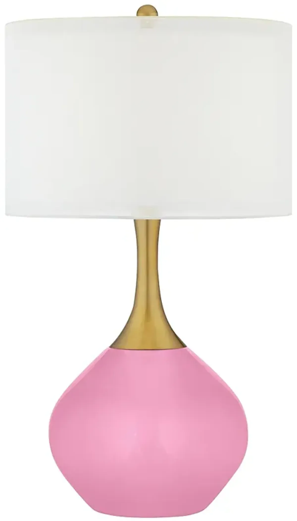 Color Plus Nickki Brass 30 1/2" High Candy Pink Modern Table Lamp
