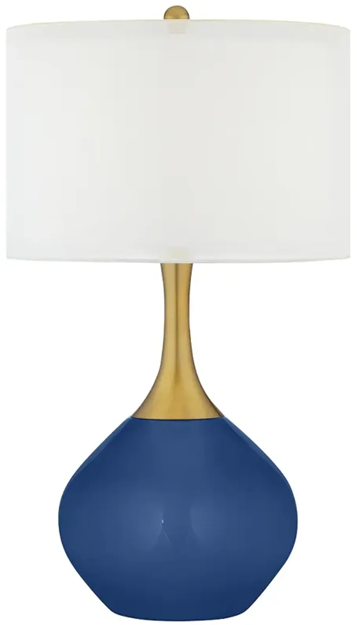 Color Plus Nickki Brass 30 1/2" Monaco Blue Modern Table Lamp