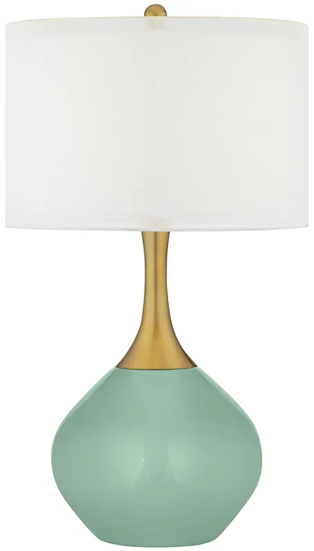 Grayed Jade Nickki Brass Modern Table Lamp