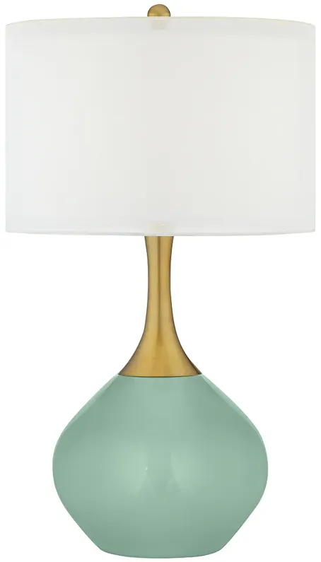 Grayed Jade Nickki Brass Modern Table Lamp