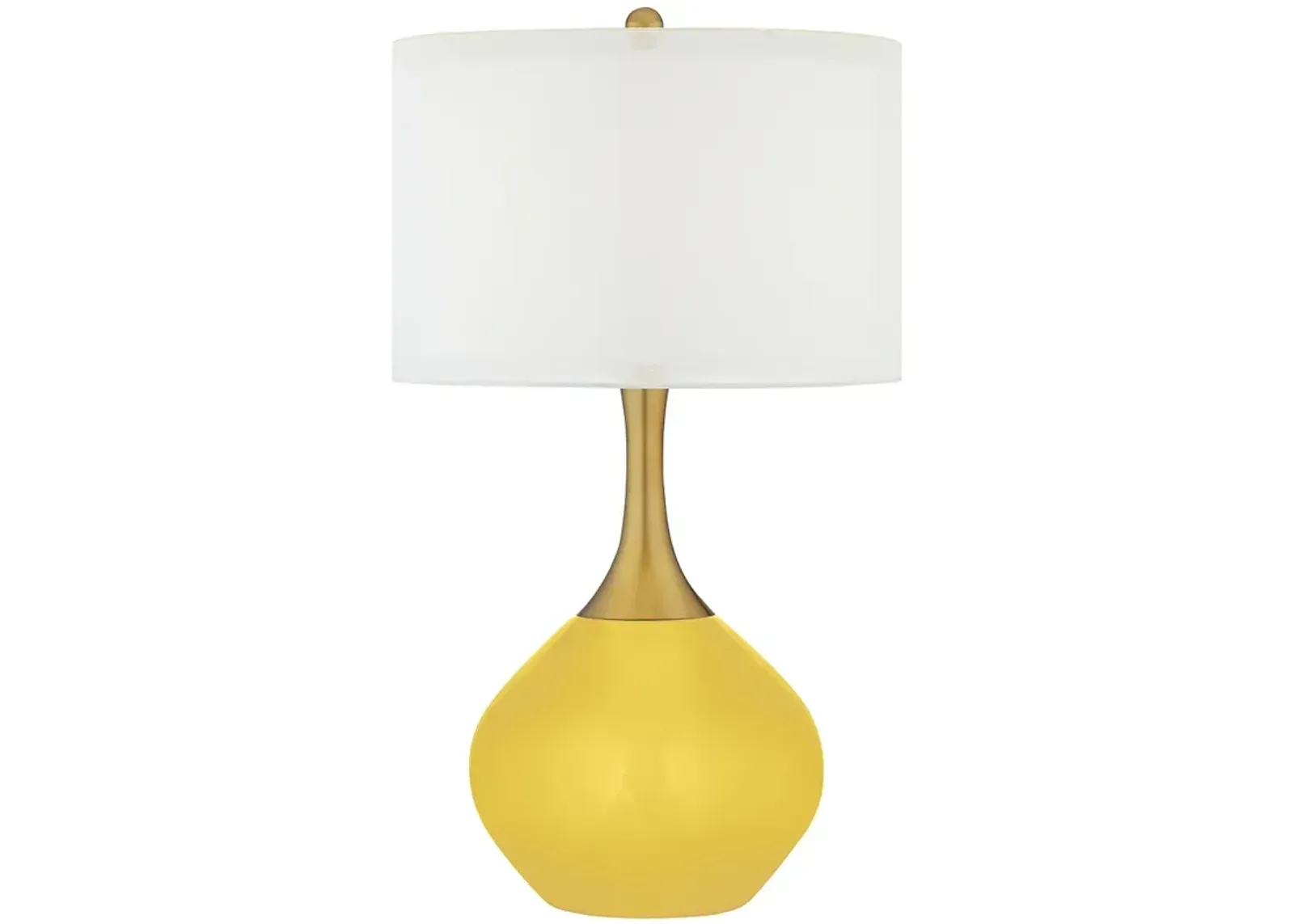 Lemon Zest Yellow Nickki Brass Modern Table Lamp