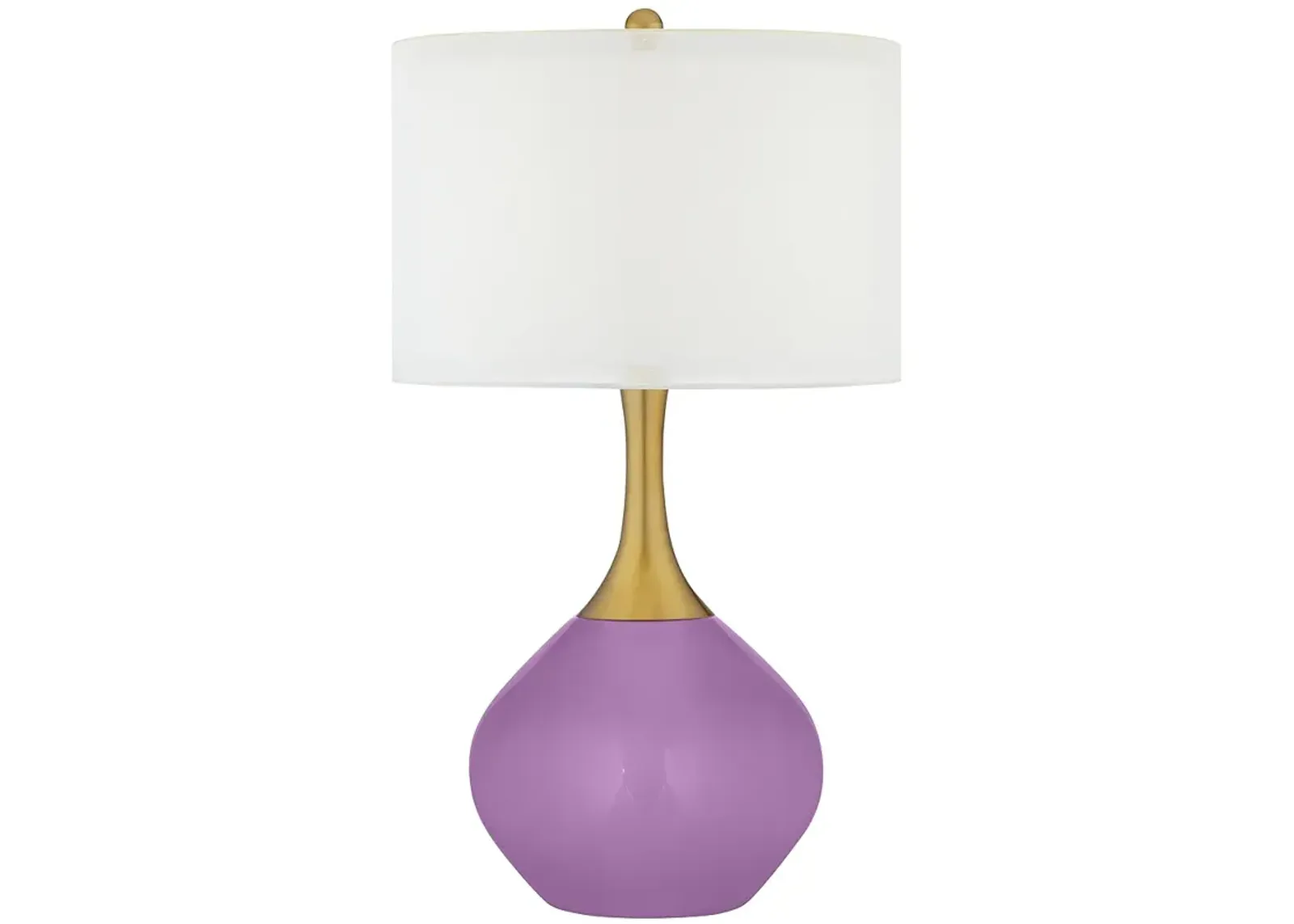 Color Plus Nickki Brass 30 1/2" African Violet Purple Table Lamp