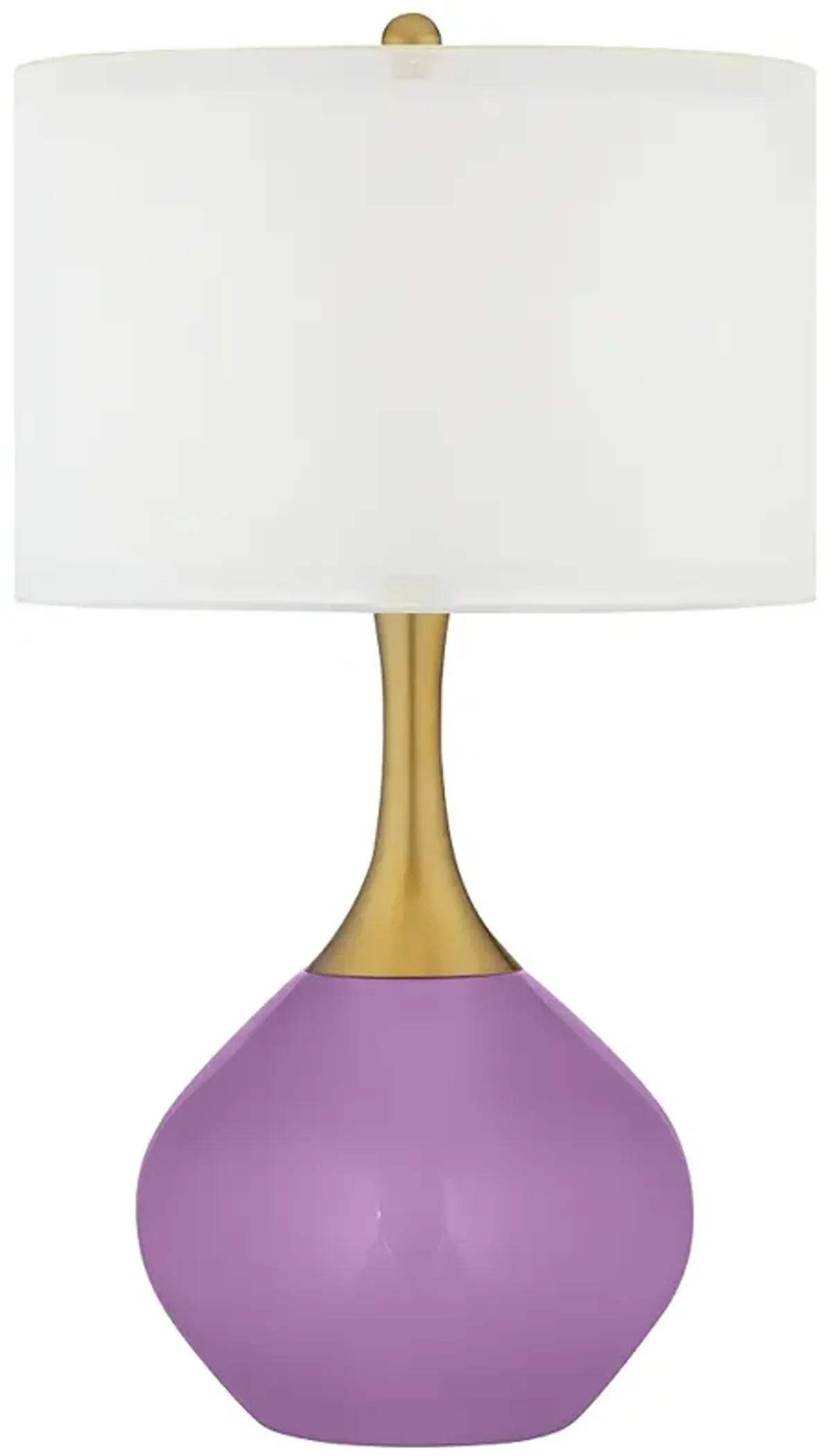 Color Plus Nickki Brass 30 1/2" African Violet Purple Table Lamp