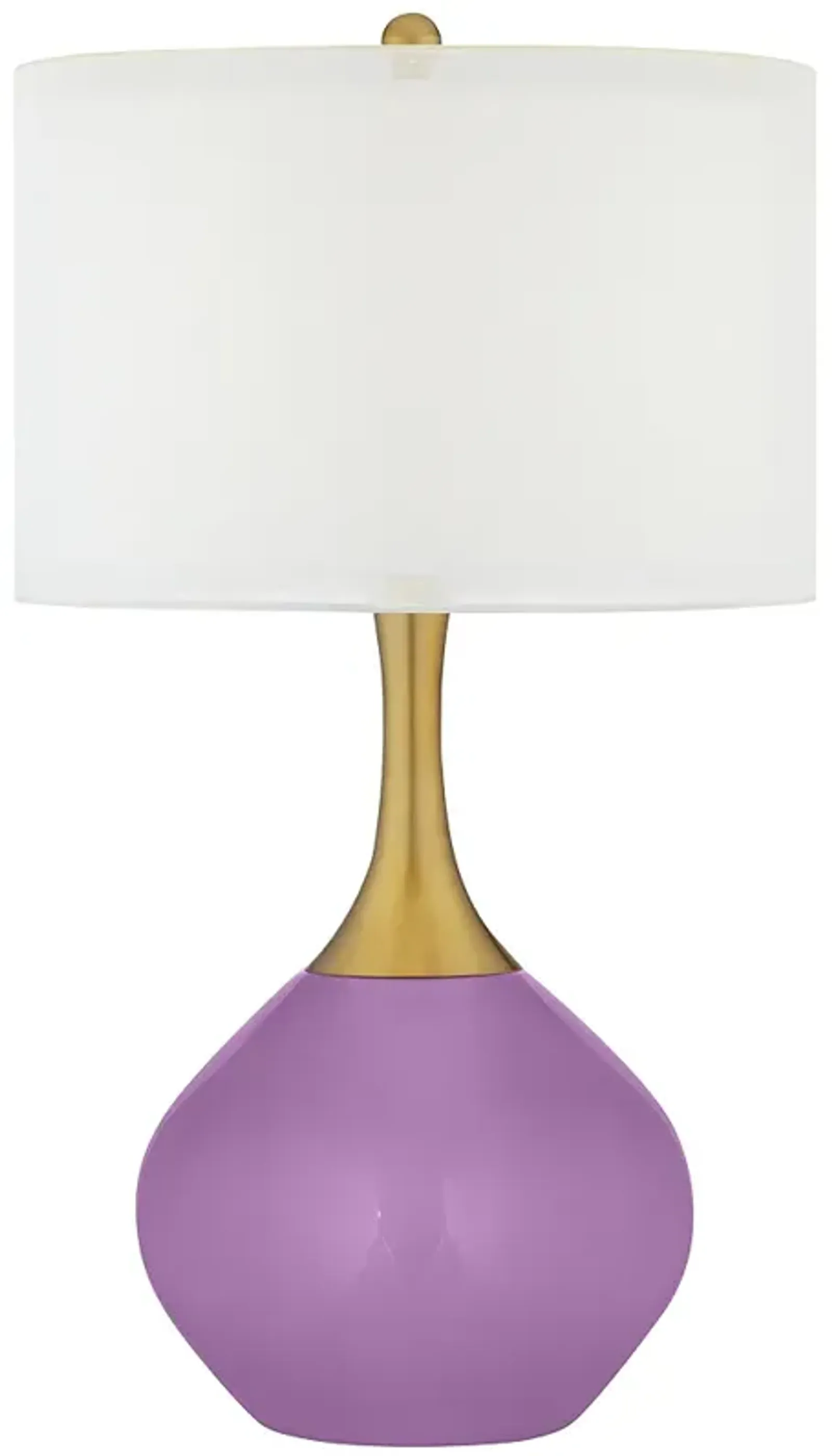 Color Plus Nickki Brass 30 1/2" African Violet Purple Table Lamp