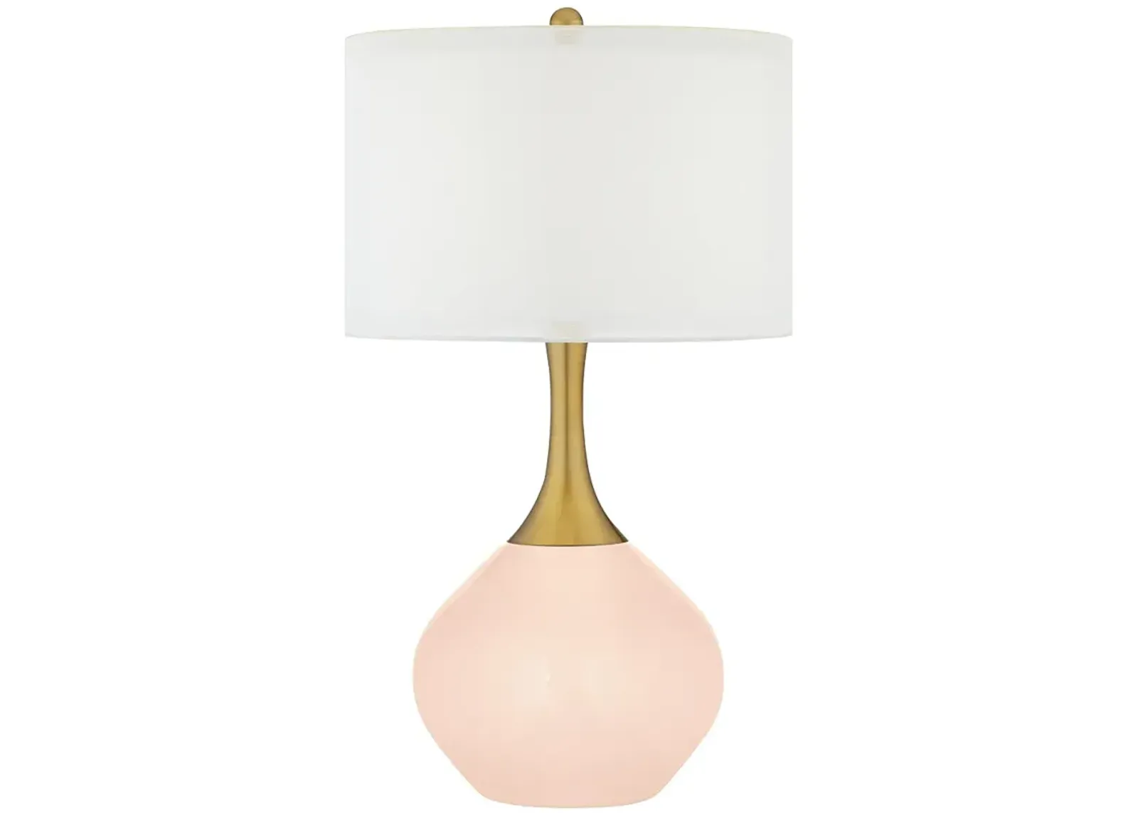 Linen Nickki Brass Modern Table Lamp