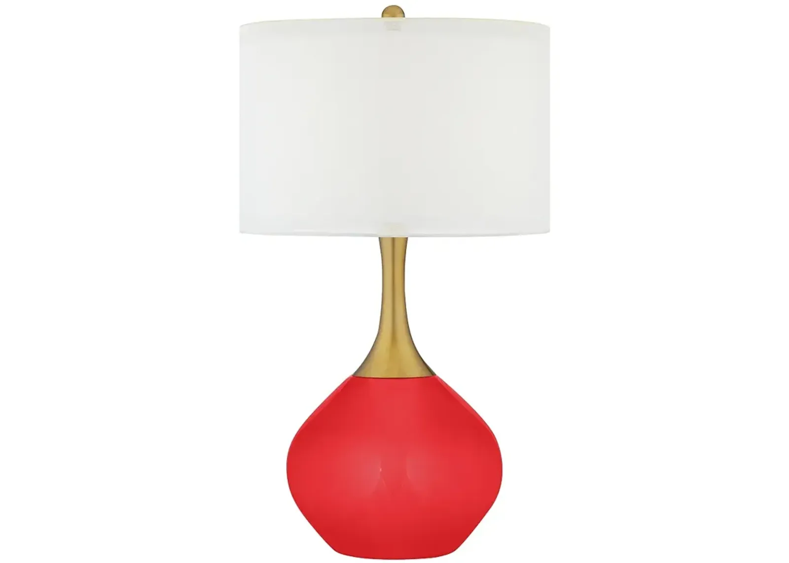 Poppy Red Nickki Brass Modern Table Lamp