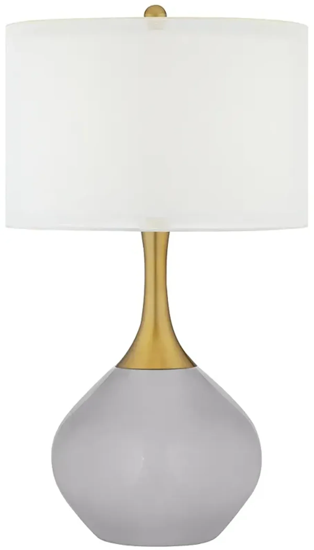 Color Plus Nickki Brass 30 1/2" Swanky Gray Modern Table Lamp