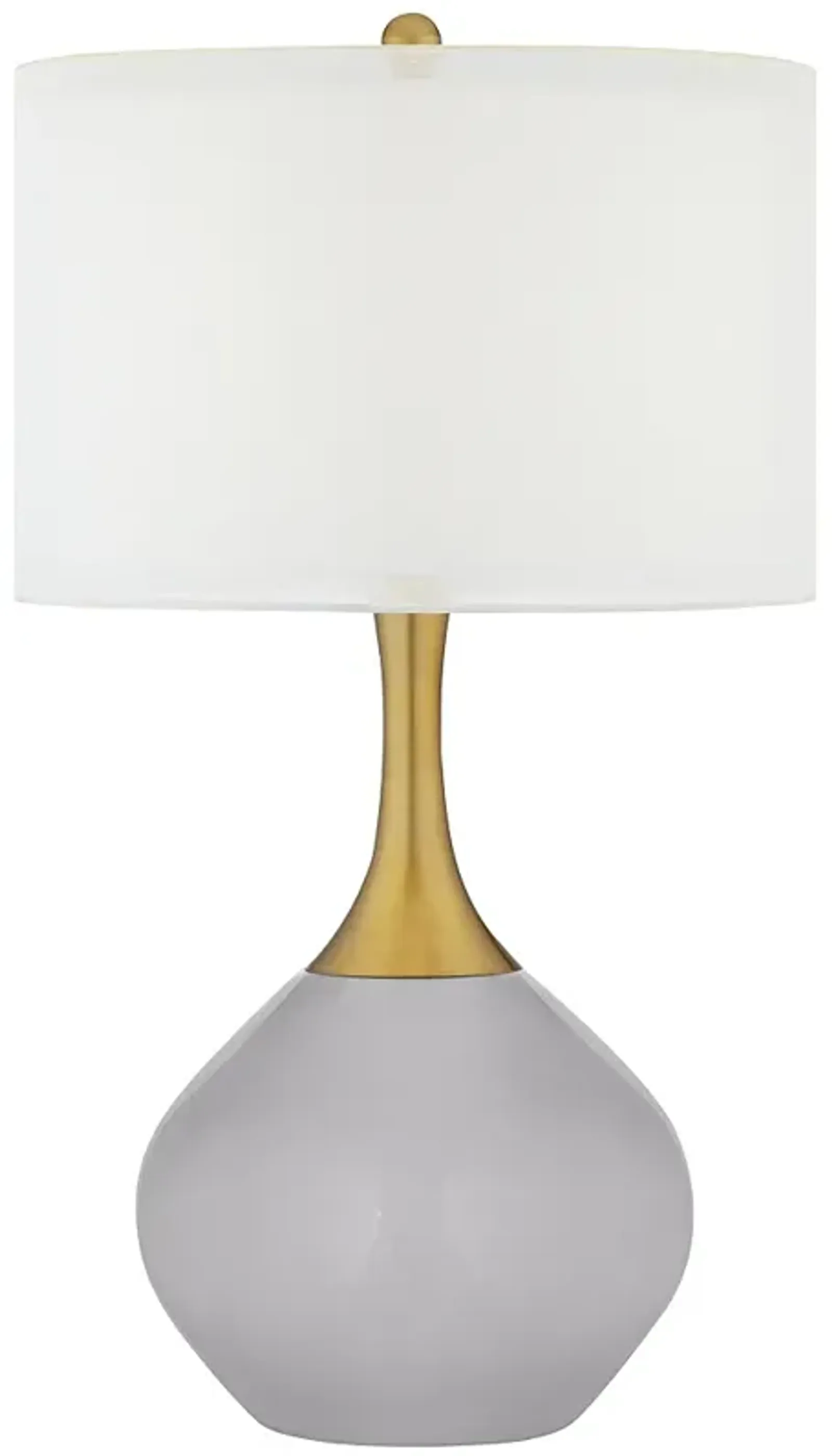 Swanky Gray Nickki Brass Modern Table Lamp