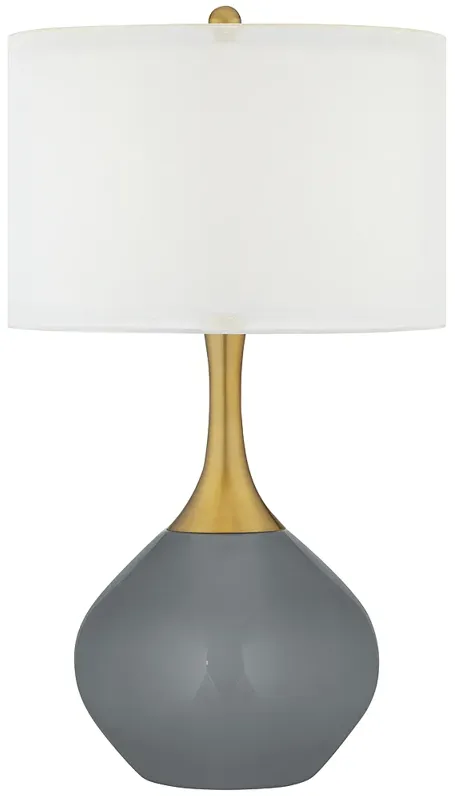 Software Gray Nickki Brass Modern Table Lamp