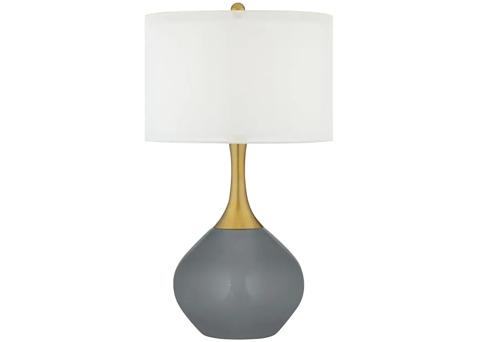 Software Gray Nickki Brass Modern Table Lamp