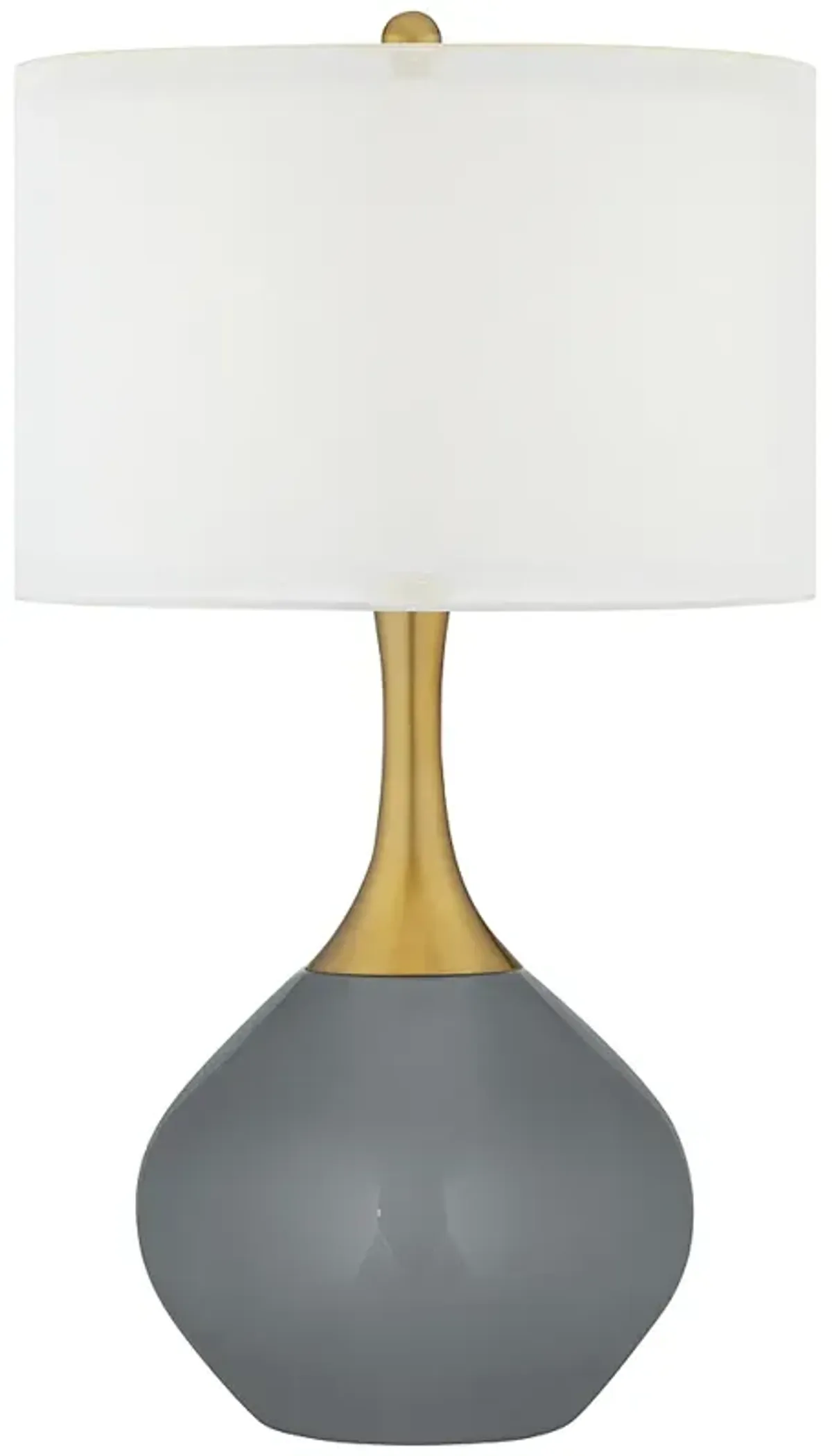 Color Plus Nickki Brass 30 1/2" High Software Gray Modern Table Lamp