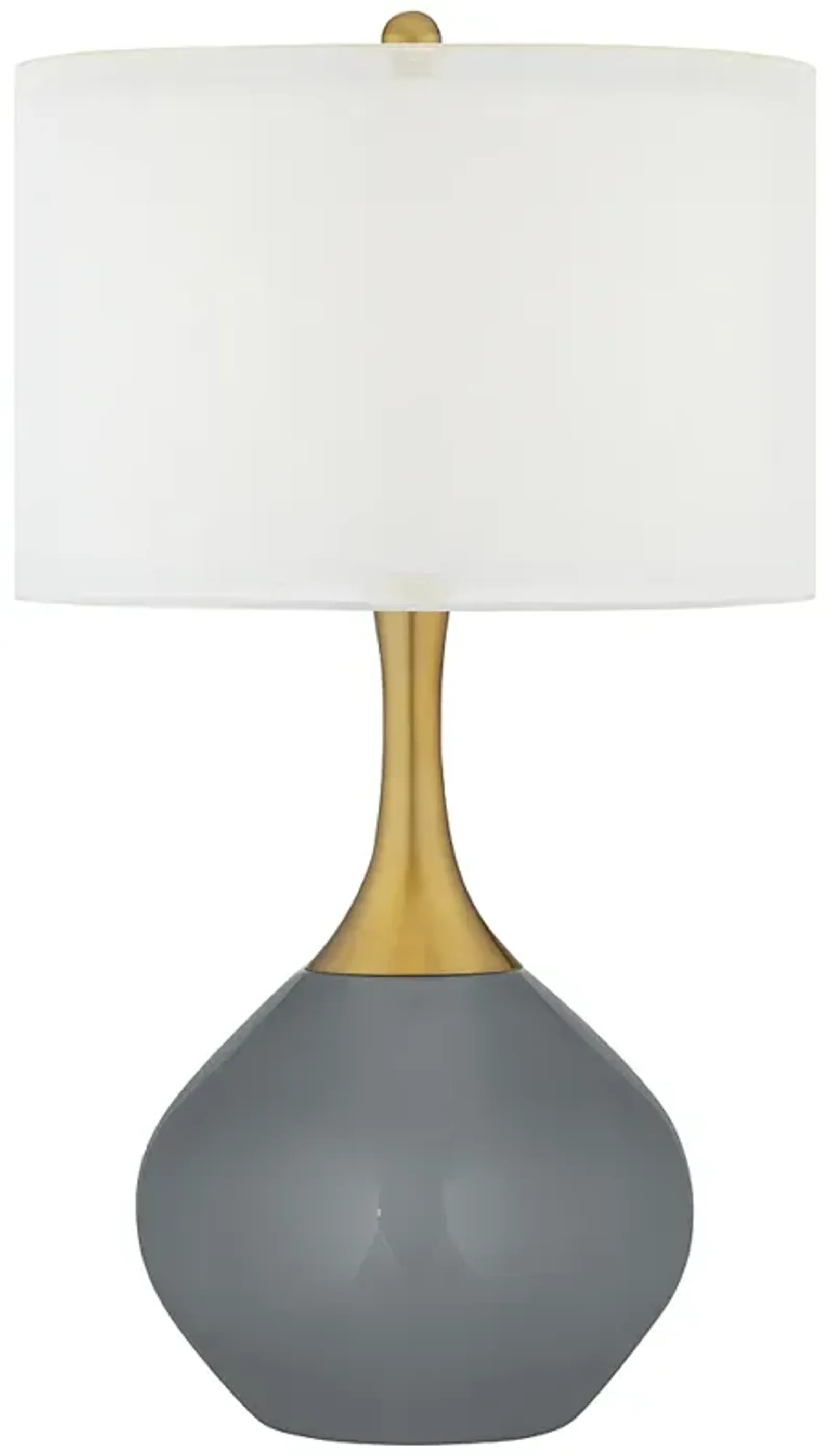 Software Gray Nickki Brass Modern Table Lamp