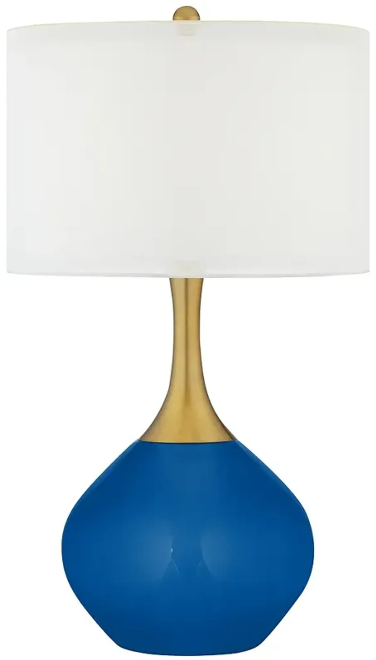 Color Plus Nickki Brass 30 1/2" High Hyper Blue Modern Table Lamp