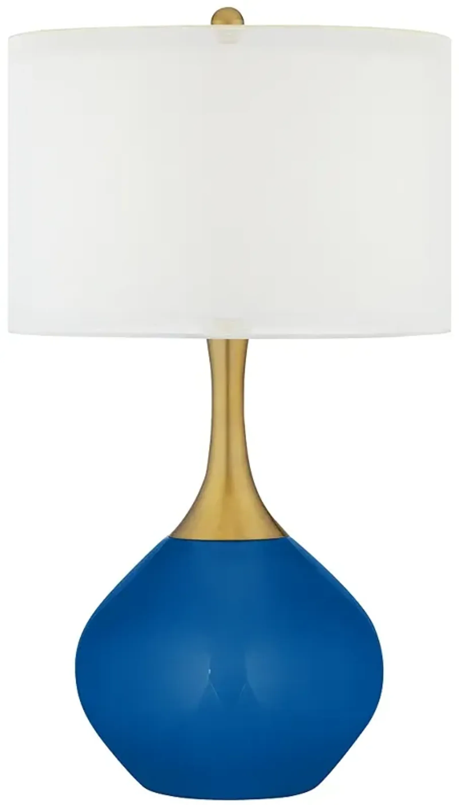 Hyper Blue Nickki Brass Modern Table Lamp