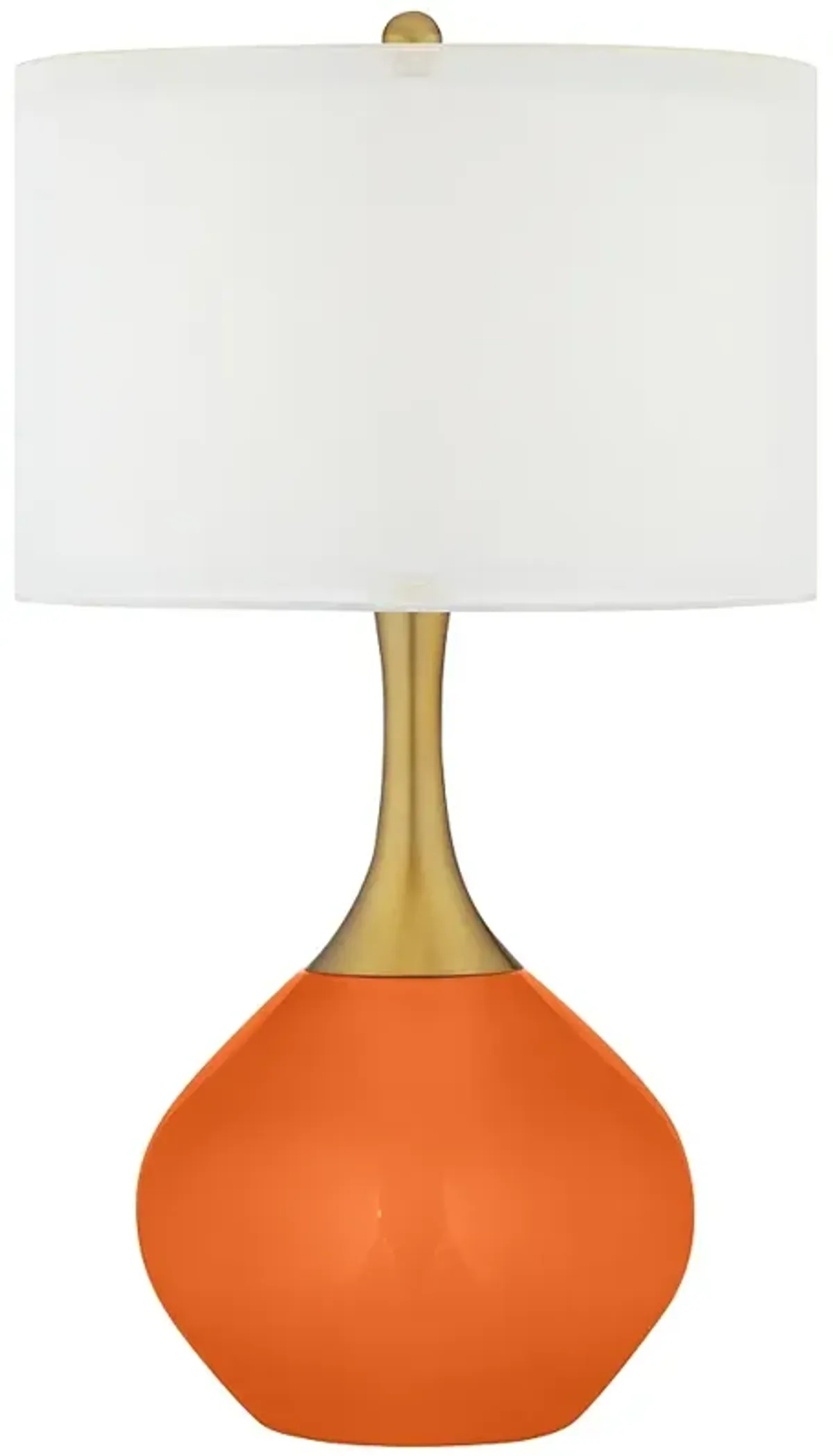 Color Plus Nickki Brass 30 1/2" Modern Invigorate Orange Table Lamp