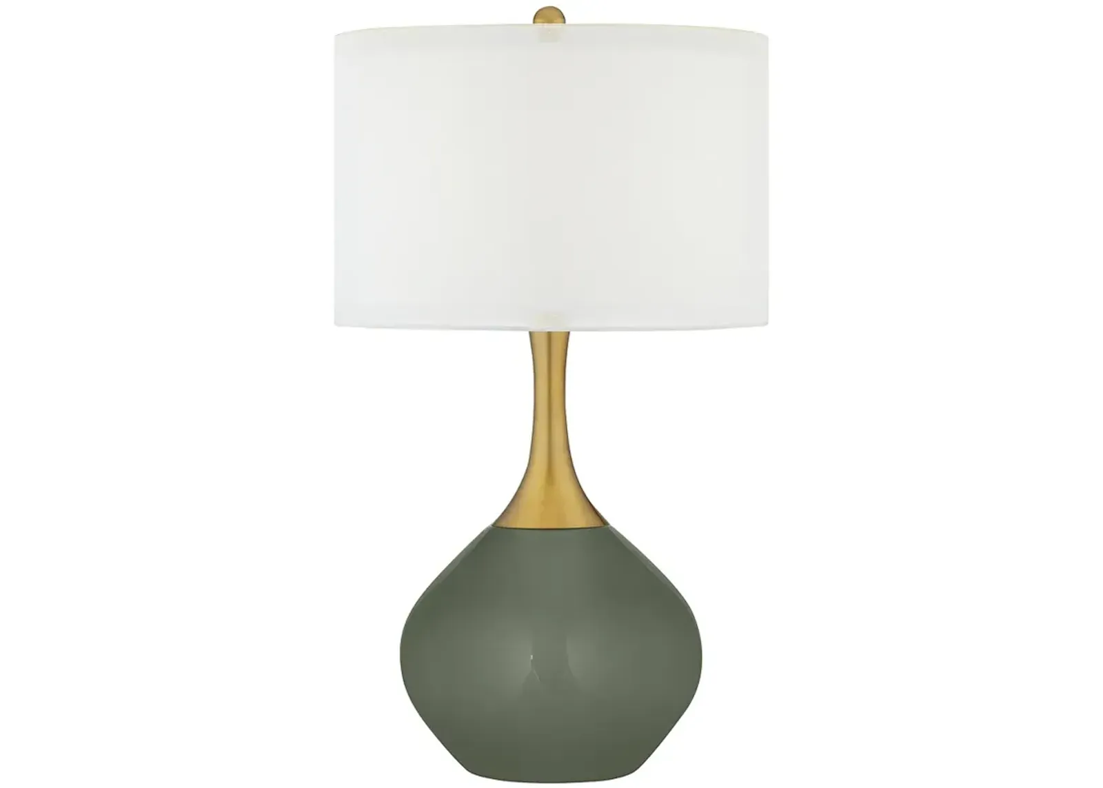 Deep Lichen Green Nickki Brass Modern Table Lamp