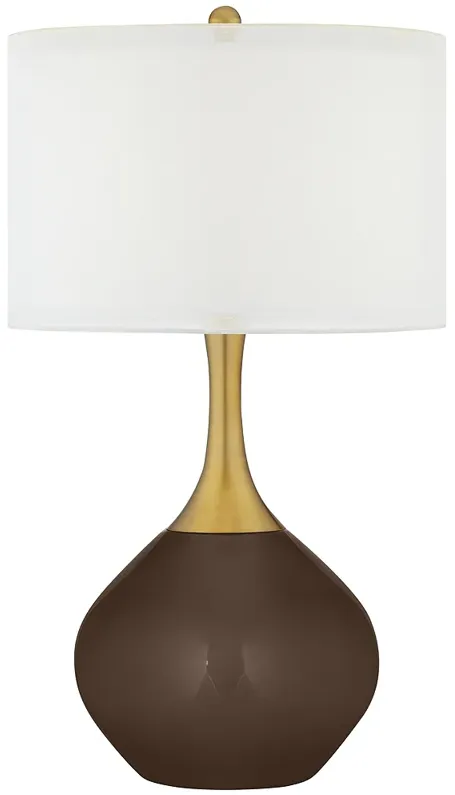 Carafe Brown Nickki Brass Modern Table Lamp