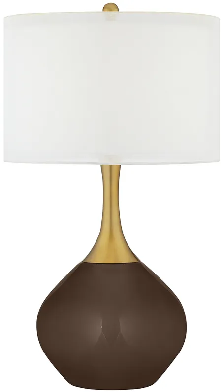 Carafe Brown Nickki Brass Modern Table Lamp