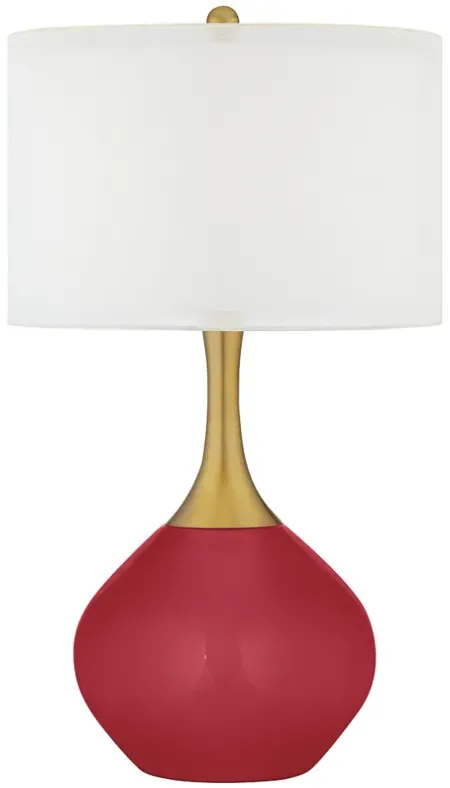 Samba Red Nickki Brass Modern Table Lamp