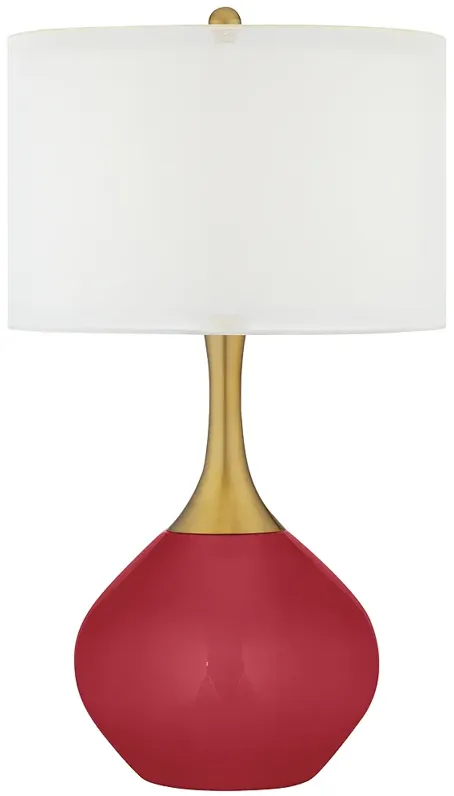 Samba Red Nickki Brass Modern Table Lamp