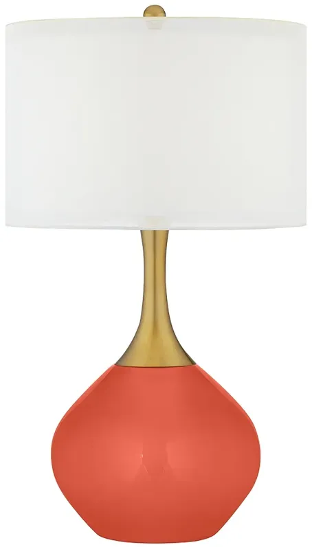 Koi Orange Nickki Brass Modern Table Lamp