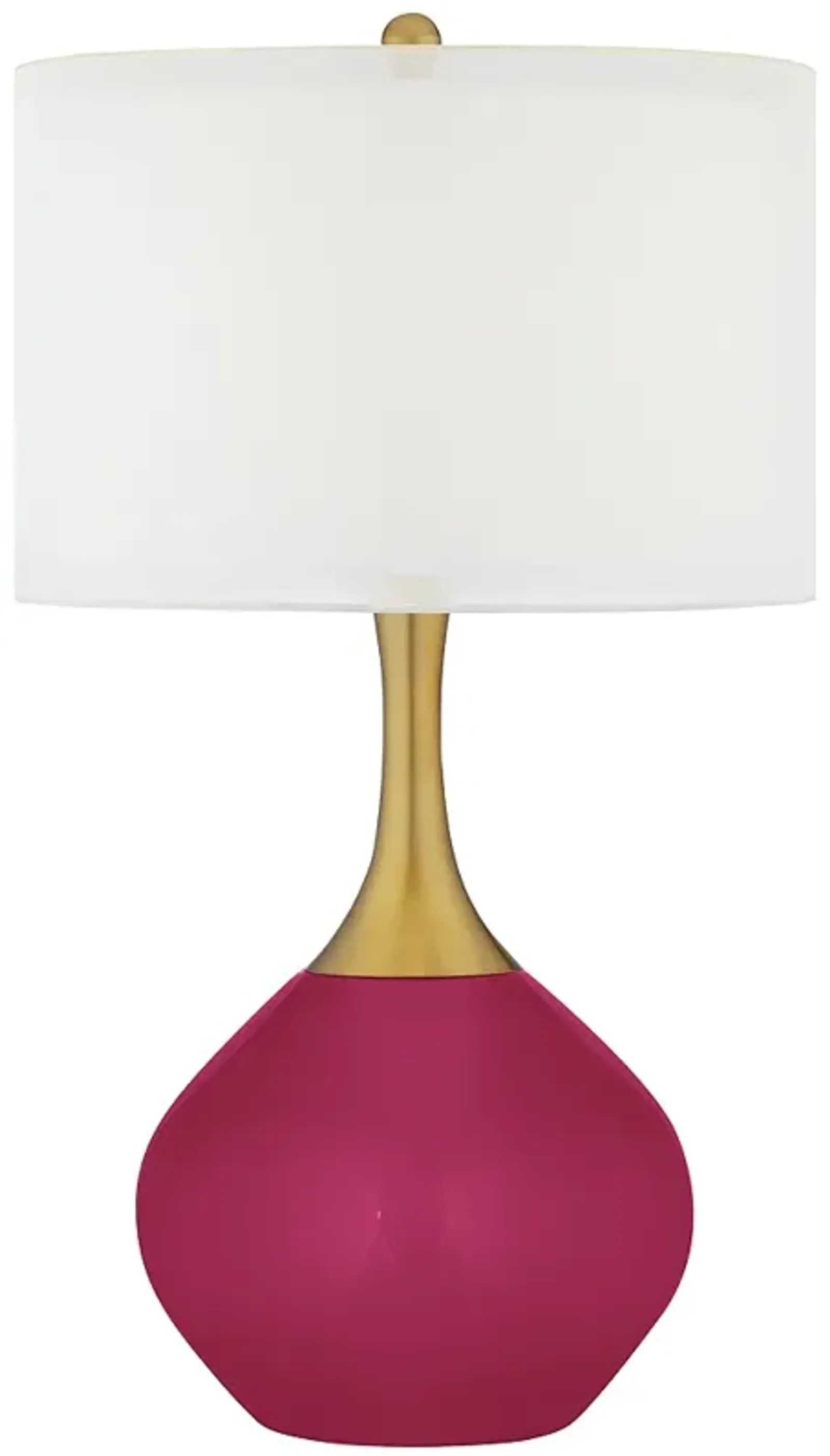 Color Plus Nickki Brass 30 1/2" High Modern Vivacious Pink Table Lamp