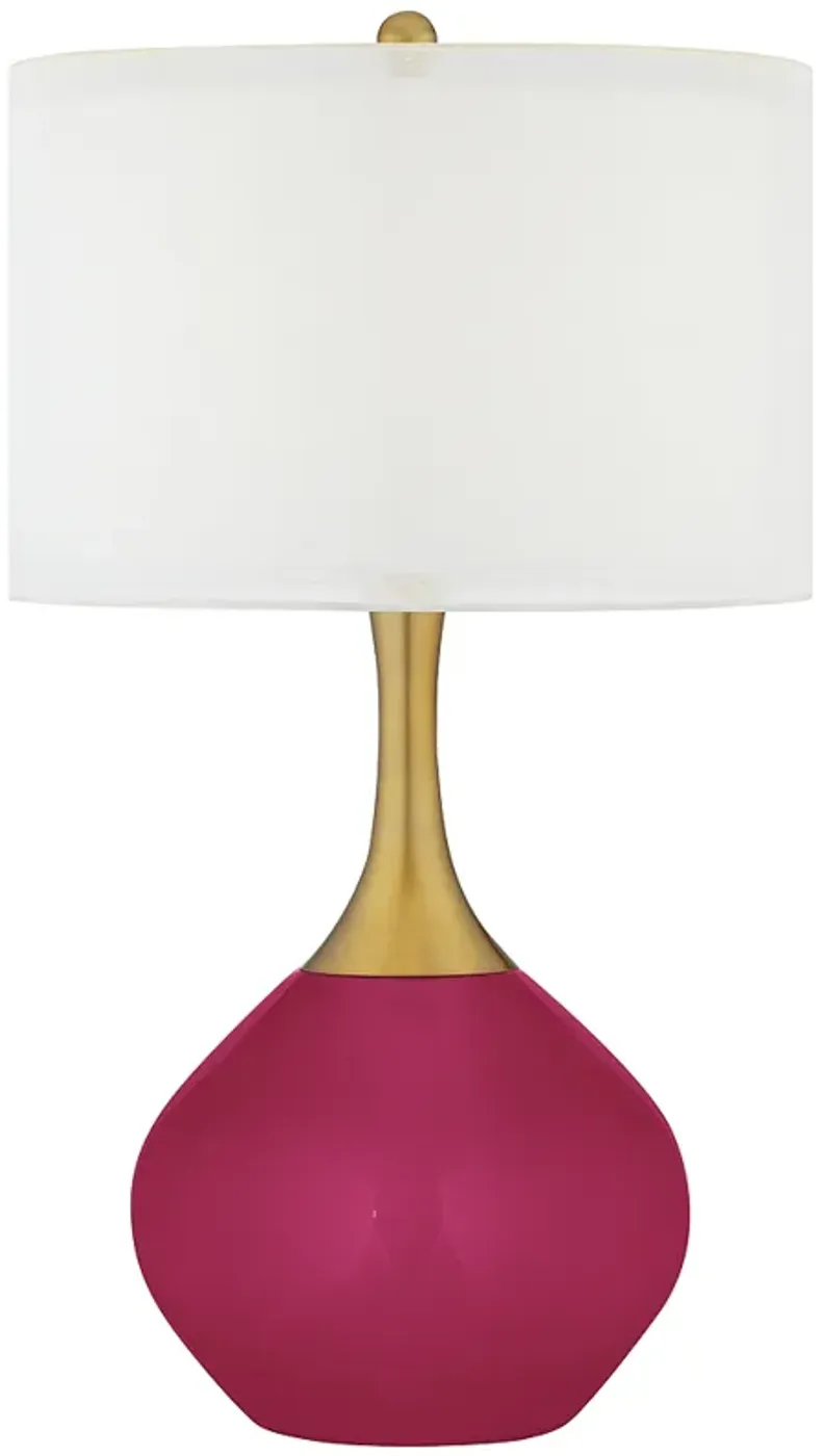 Vivacious Red Nickki Brass Modern Table Lamp