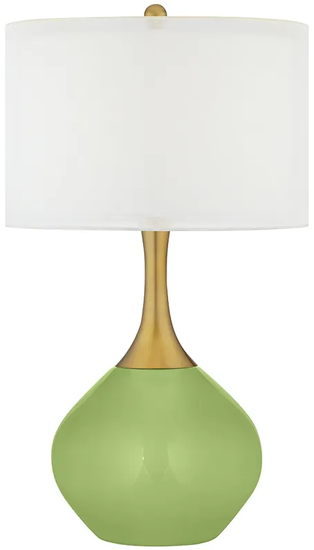 Lime Rickey Green Nickki Brass Modern Table Lamp