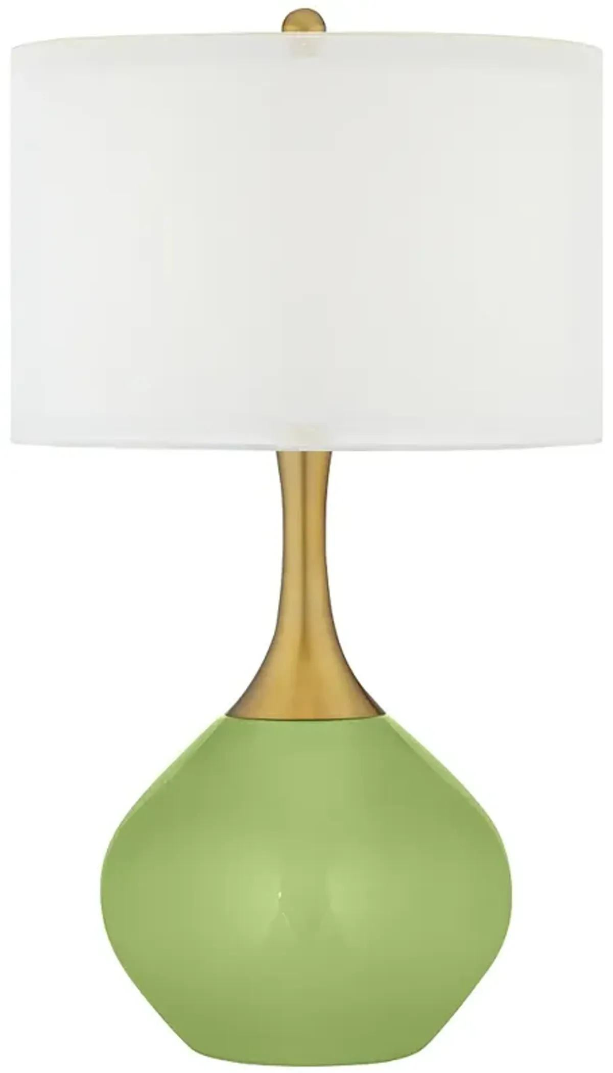 Lime Rickey Green Nickki Brass Modern Table Lamp