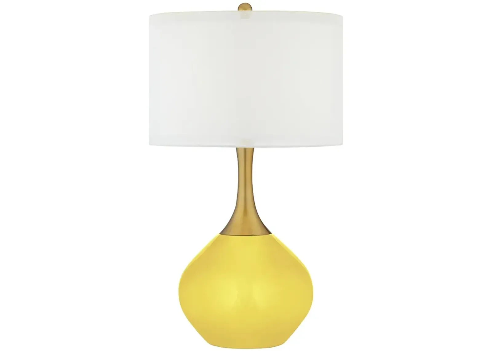 Color Plus Nickki 30 1/2" Lemon Twist Yellow Brass Modern Table Lamp