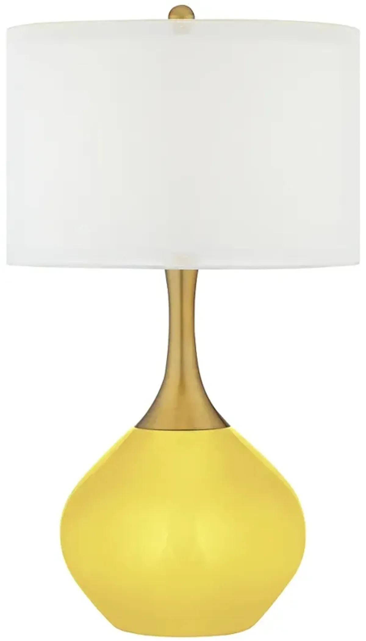 Color Plus Nickki 30 1/2" Lemon Twist Yellow Brass Modern Table Lamp