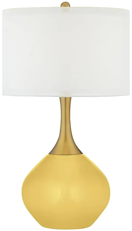 Daffodil Yellow Nickki Brass Modern Table Lamp