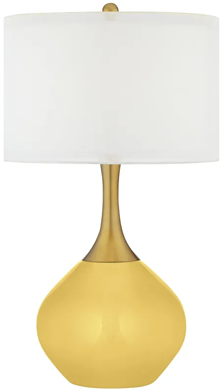 Daffodil Yellow Nickki Brass Modern Table Lamp