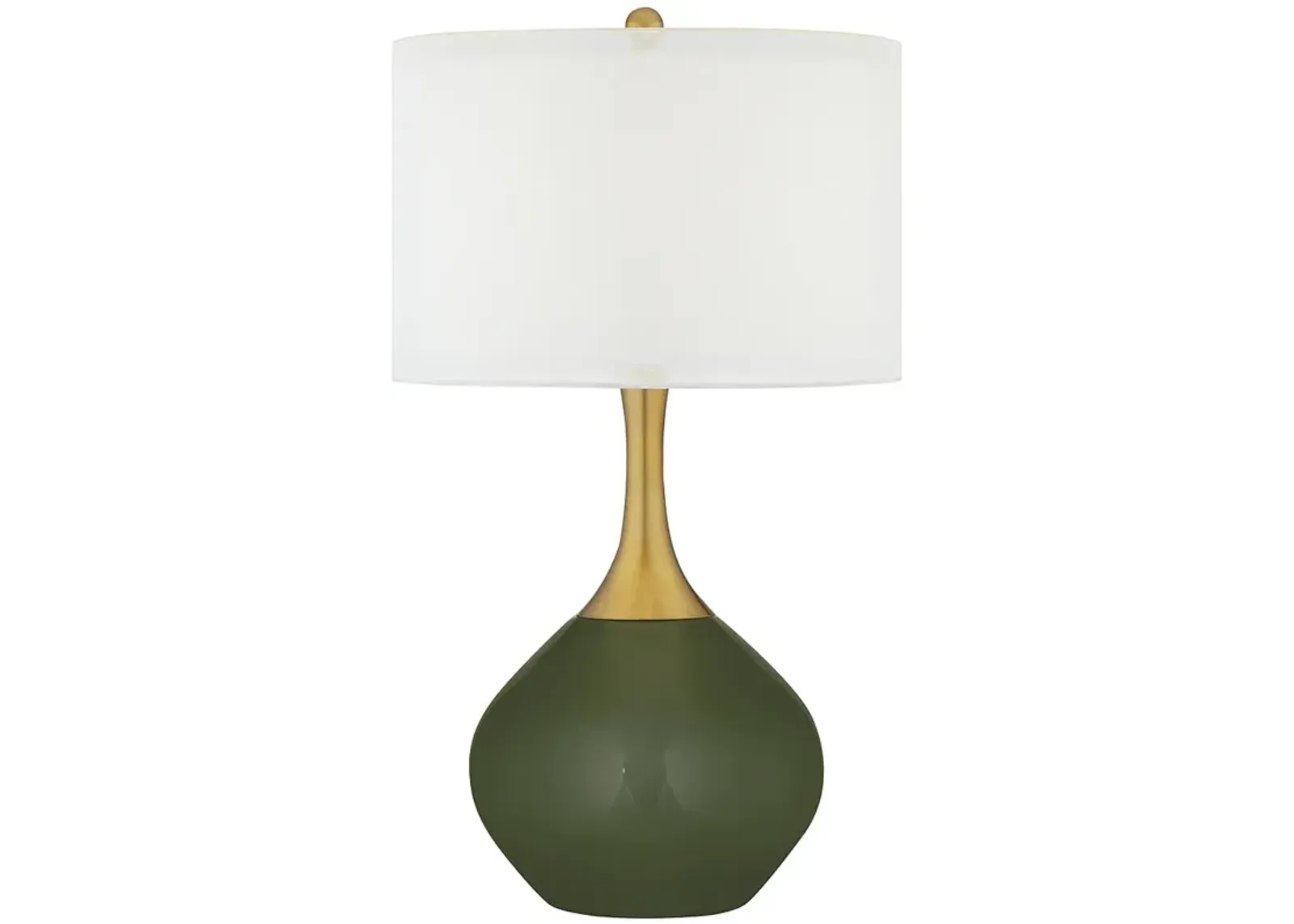 Color Plus 30 1/2" Nickki Brass and Secret Garden Green Modern Lamp