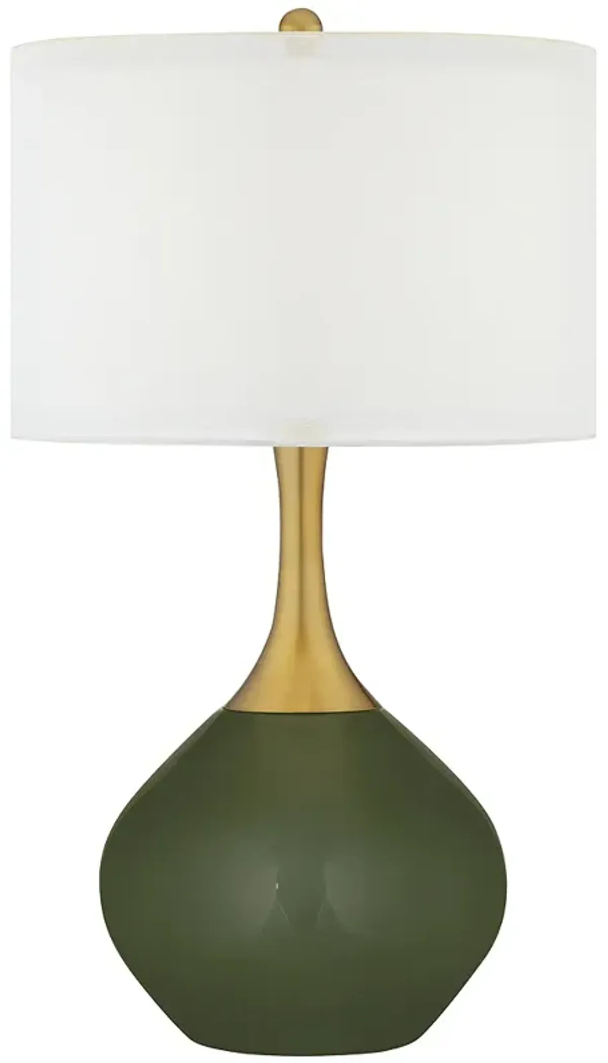 Color Plus 30 1/2" Nickki Brass and Secret Garden Green Modern Lamp